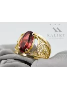 Oro amarillo de 14 quilates Rubí Anillo Estilo vintage vrc057y